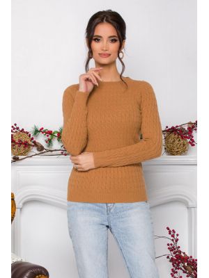 Bluza Sarah maro din tricot cu design impletit poza 0