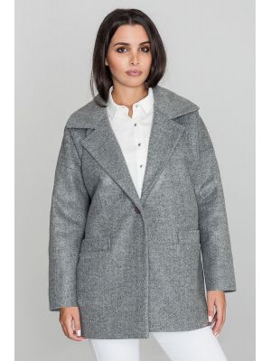 Jacheta moderna, de culoare gri, cu buzunare poza 0