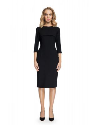 Rochie neagra cu croiala tip creion poza 0